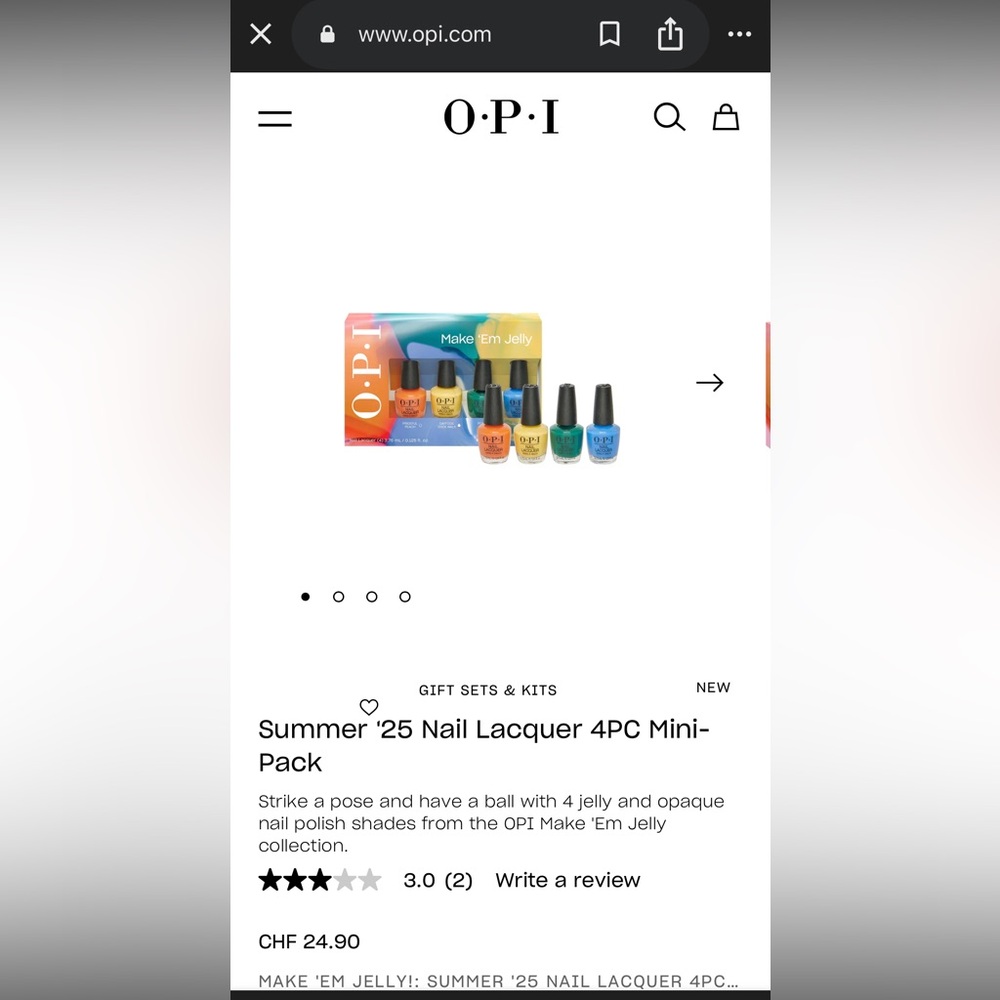 OPI Summer '25 Nail Lacquer 4PC Mini-Pack